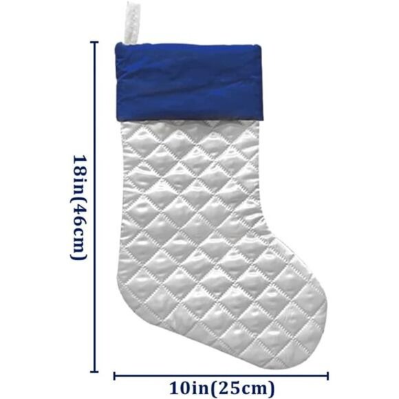 4 Pcs 18 inches Blue Silver Faux Silk Quilted Thick Luxury...